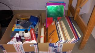 2 boxes of artist pads, Calligraphically sets etc