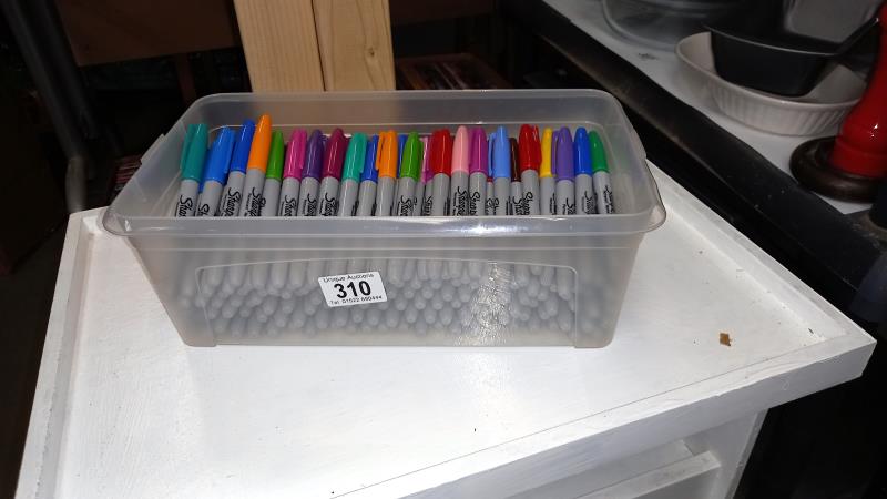 A selection of approximately 150 Sharpie felt marker pens