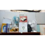 A quantity of miscellaneous electrical items including fans, iron & kettle etc.