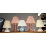 A Selection of Pottery Table Lamps