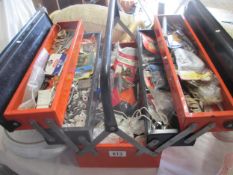 A toolbox and contents of accessories