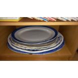 A quantity of 19 th/ 20th Century blue and white meat plates - Collection only