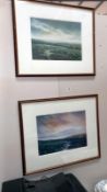 2 large framed prints of moorland