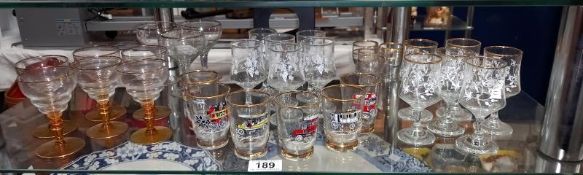 A selection of Sets of vintage glasses