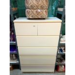 A white melamine chest of drawers - Collect only