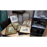 A good varied selection of framed engraving prints - Collection only