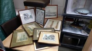 A good varied selection of framed engraving prints - Collection only