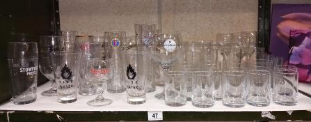 A Selection of Pub Advertising and Other Drinking Glasses