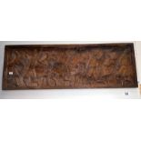 A carved wood wall plaque - Collection only 86cm x 30cm