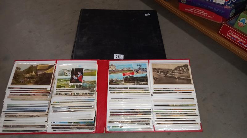 2 albums of mostly colour postcards or Cornwall, Wales, Devon etc - Collection only