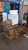 A good selection of vintage wooden produce crates COLLECT ONLY