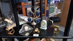 A selection of 4 miniature clocks