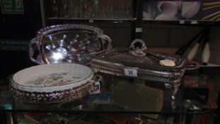 A Sliver Plated Queen Anne Tureen etc