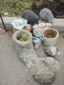 A quantity of garden stoneare ornaments etc