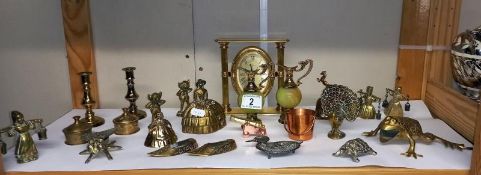 A Selection of Brass Ornaments including Cannon etc