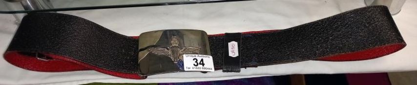 A Belt with Clasp Embossed with Parachute Regiment Insignia