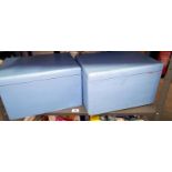2 Painted Wooden Storage Boxes with Lids