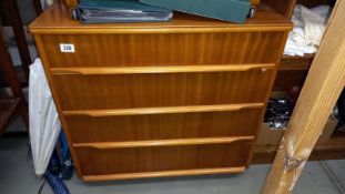 A teak effect bedroom chest of drawers - Collection only
