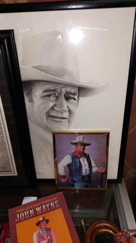 A quantity of John Wayne related items including LE of 95 John Wayne knife a/f, bugle, plaque, - Image 8 of 9