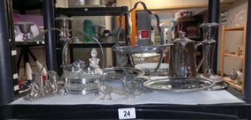 A Quantity of Silver Plate Including metamorphic Cake Stand