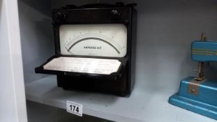 A vintage British Rail amp meter