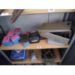 A good lot of sundry boxes, drill bits set and cased clamp - Collection Only