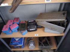 A good lot of sundry boxes, drill bits set and cased clamp - Collection Only