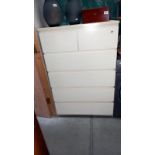 A white melamine chest of drawers - Collect only