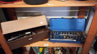 A Vintage flora 1/2 inch socket set and plastic 1001 box and Contents