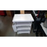 A white painted retro magazine rack side table - Collection only