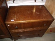 A 1950's oak bedroom chest of drawers, COLLECT ONLY