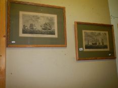 A pair of framed and glazed nautical engravings, COLLECT ONLY.