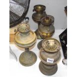 4 brass oil lamps with Duplex burners