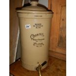 A large old stoneware water filter. COLLECT ONLY.
