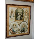 A framed and glazed montage of Queens including Victorian, COLLECT ONLY.