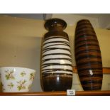 Two large vases and a bowl, COLLECT ONLY.