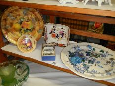 A Mason's meat platter, fruit decorated plates etc., COLLECT ONLY.