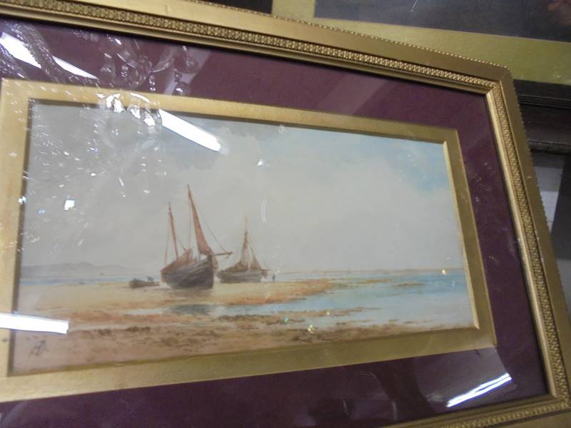 A pair of framed and glazed seascape watercolours. - Image 8 of 8