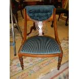 A good Victorian mahogany inlaid bedroom chair. COLLECT ONLY.