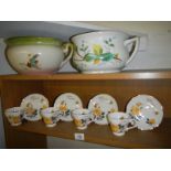 Two chamber pots and a quantity of tea ware, COLLECT ONLY.