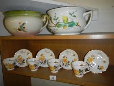 Two chamber pots and a quantity of tea ware, COLLECT ONLY.