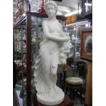 A tall heavy female statue, 80cm. COLLECT ONLY.