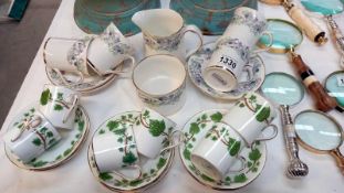 Crown Staffordshire 'Ivy' coffee cups & saucers & Elizabethan 'Anemone' coffee/tea set