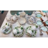 Crown Staffordshire 'Ivy' coffee cups & saucers & Elizabethan 'Anemone' coffee/tea set