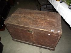 A large Victorian pine blanket box with inner candle box 91cm x 51cm x height 58cm COLLECT ONLY