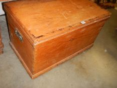 An antique pine linen box, COLLECT ONLY.