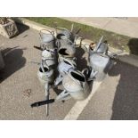 9 galvanised watering cans