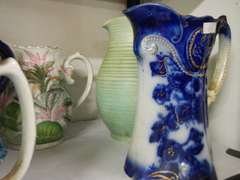 A mixed lot of jugs including blue and white, COLLECT ONLY. - Image 4 of 4