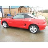 A 2001 MG MGF in red, Reg. No. Y851 PAJ, MOT Nov 2023, Approximately 70,000 miles.