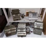 5 vintage Brunsviga calculator adding machines including 13rm, 13pk, 11e etc COLLECT ONLY